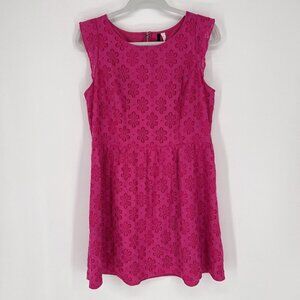 Hot Pink Floral Cap Sleeve Dress Kensie Large Brunch Shower Wedding Guest